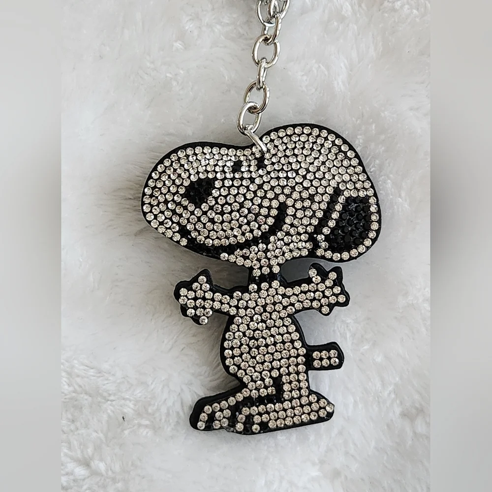 Snoopy Rhinestone Keychain Bag Charm